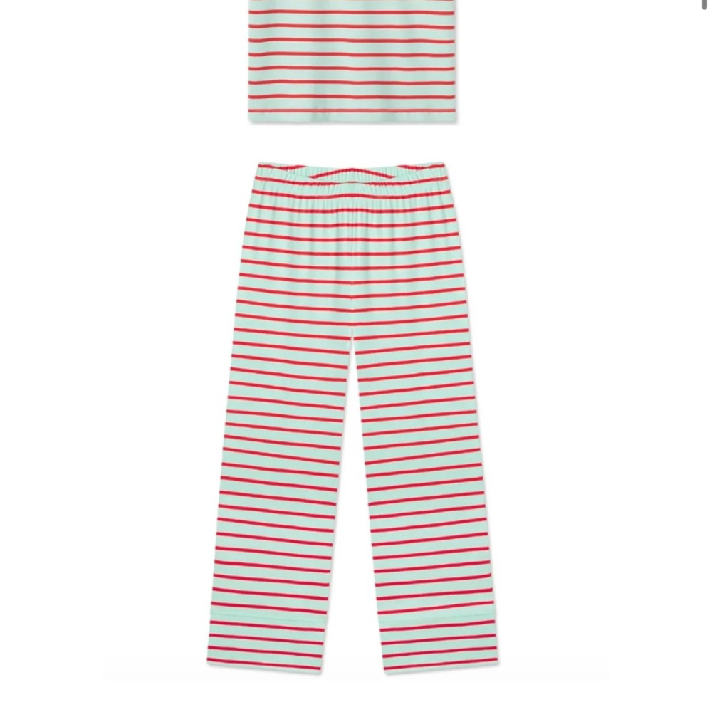 Women's Red and White Striped Pajama Set